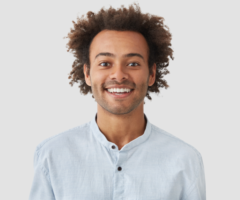 Happy man at work